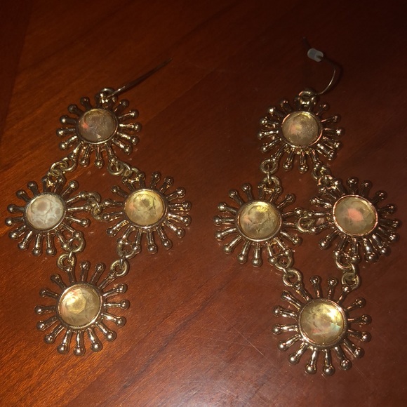 Prwnd mark set of dangling fashion earring sun shape and bracelet - Picture 3 of 7
